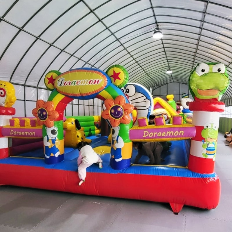 진천포레스트캠핑장 에어바운스 충북 오토캠핑장 바람 8m/s