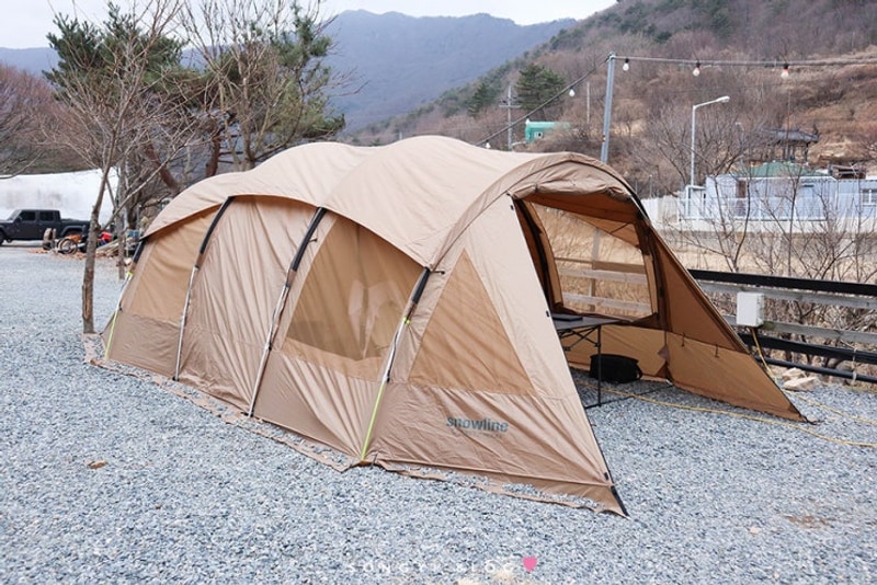 부산 근교 캠핑장 경주 산내자연캠프 우중캠핑 설중캠핑