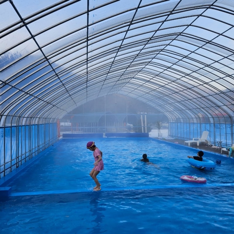 가평 캠핑장 물멍캠프 온수수영장 다녀온 후기