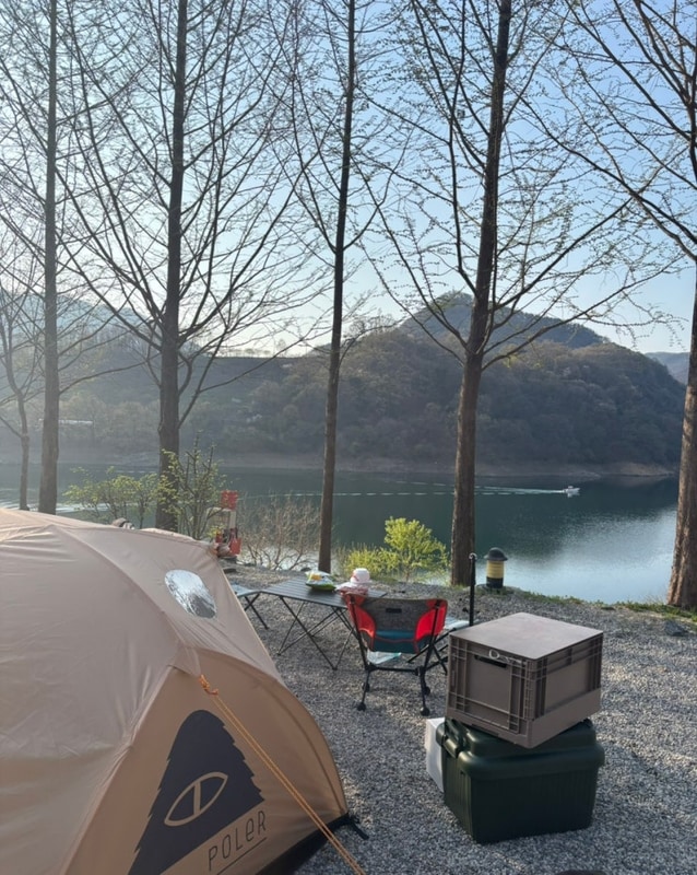 충주카누캠핑장┃뷰는 1등, 다른건 평범┃바람 무서워서...