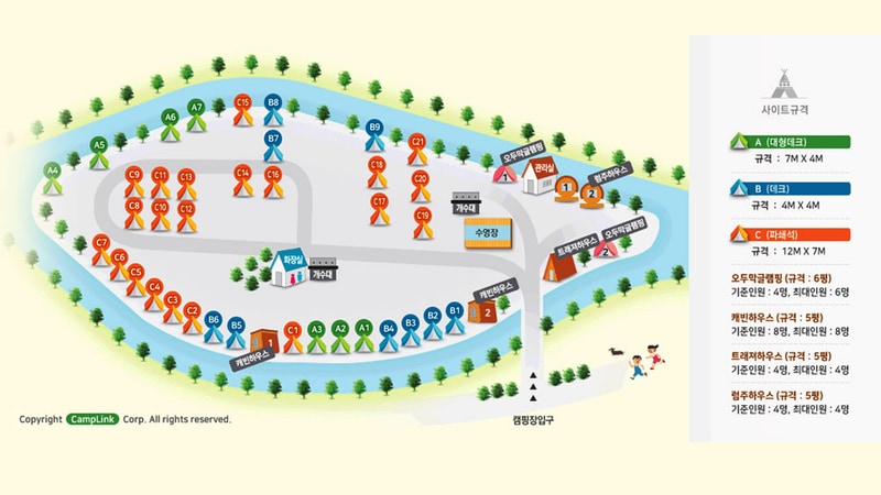 평창 보물섬캠핑장 배치도 1