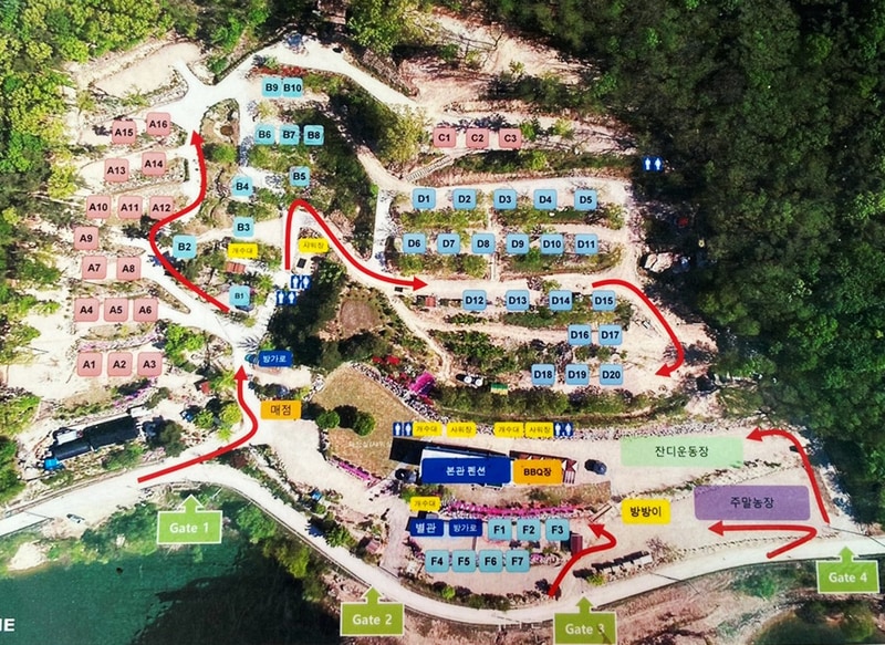 마로니에숲 캠핑장 배치도 1