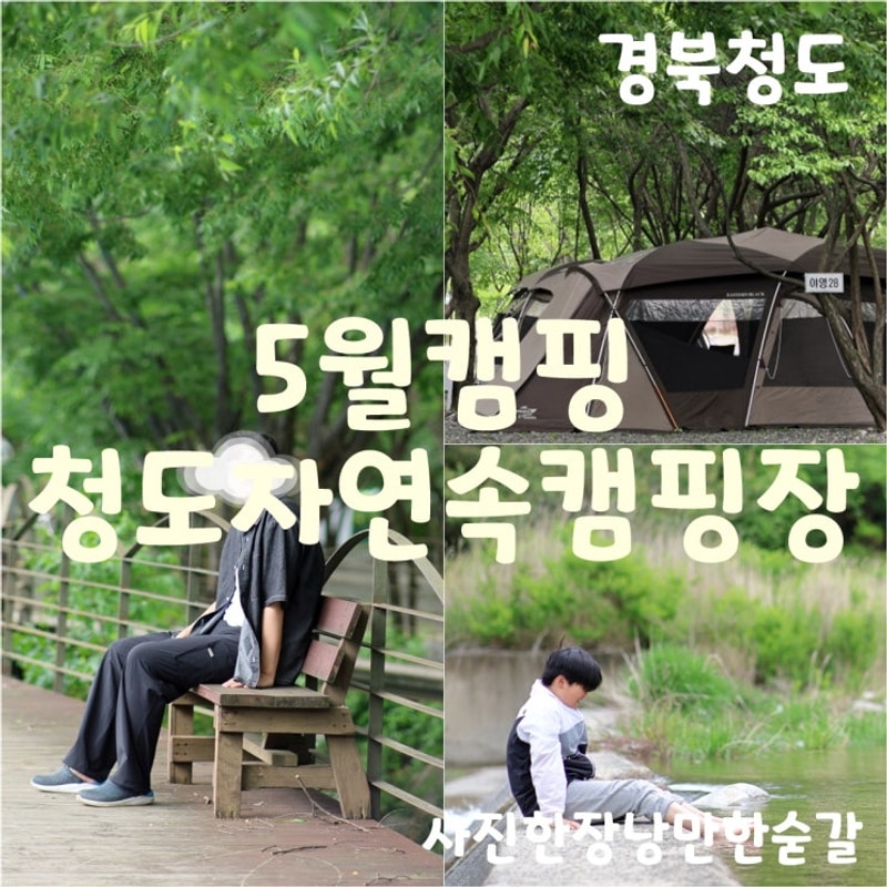 5월캠핑 , 그늘 많은 캠핑장. 청도자연속캠핑장 2박.