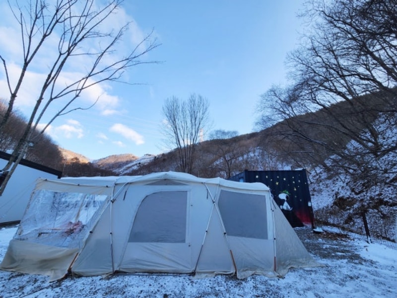 충남 공주 키즈캠핑장 캠프달링에서 눈오는 날 캠핑을.....