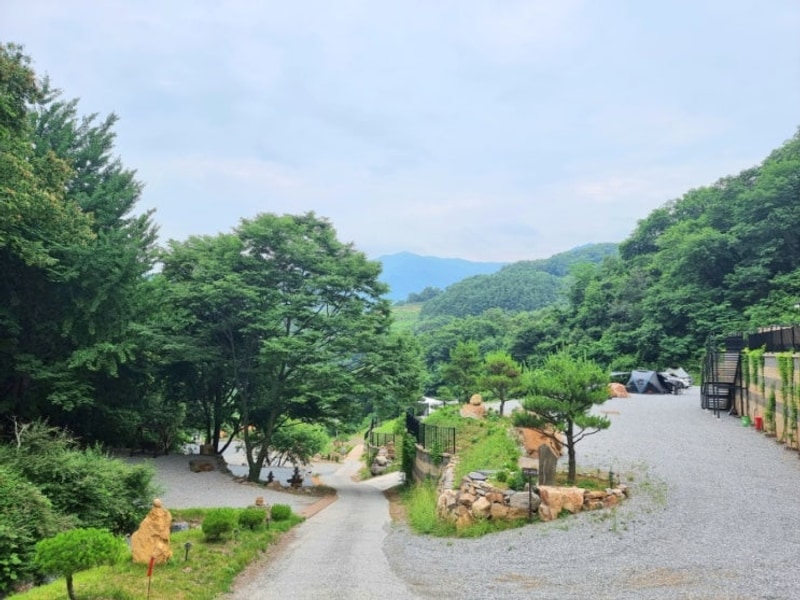 프라이빗한 캠핑 개별 화장실이 있는 단양 도담 캠핑장