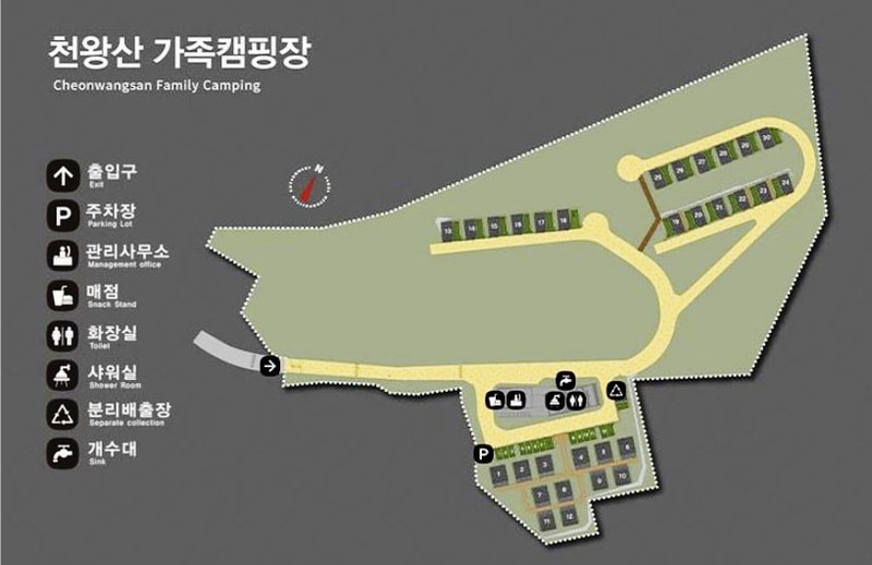 천왕산 가족캠핑장 배치도 1