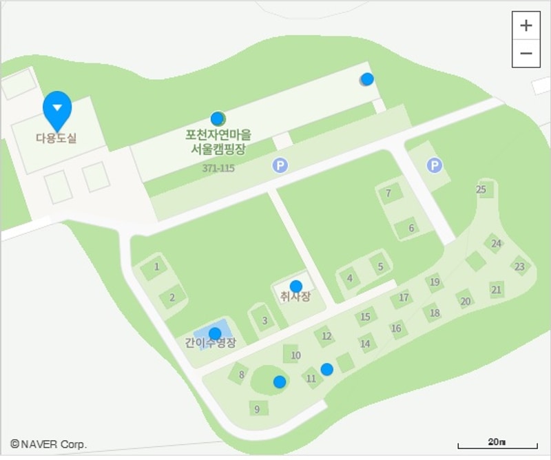 텐트 설치된 포천 자연마을 서울캠핑장. 서울특별시...