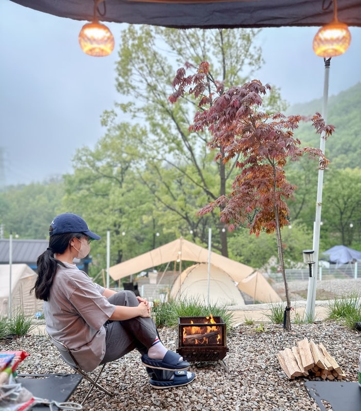 안성 캠핑장, 대이산 숲속 캠프에서 비오는날 우중캠핑