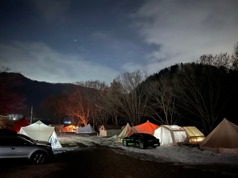 동계캠은 처음! 개별 화장실이 있는 가평아지트캠핑장