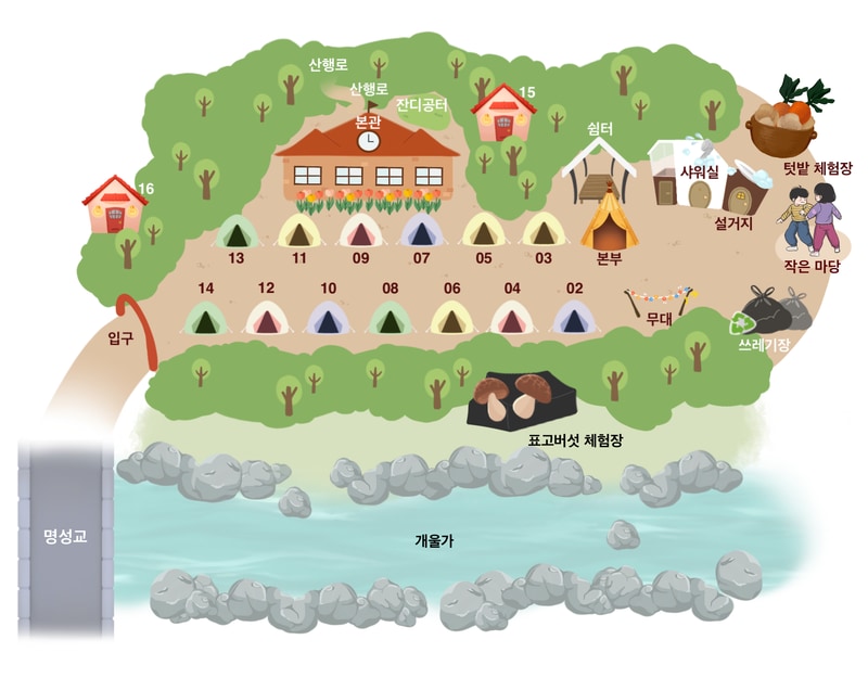 테토양평캠핑장 배치도 1