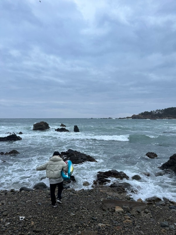 포항 일출보러 호미곶 고래마을 캠핑장 카라반101호 2인