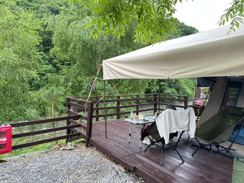 평창 리프레쉬 캠핑장 8번 사이트 / 흥정계곡 6월 캠핑  / 카페...