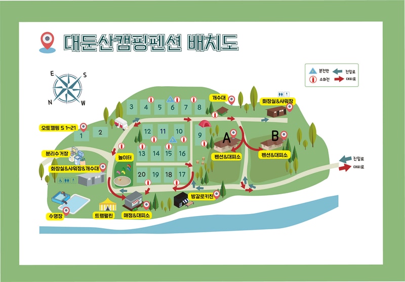 대둔산캠핑펜션오토캠핑장 배치도 1