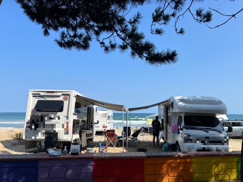 국내 캠핑카 여행 포항 월포해수욕장 야영장에서 아이와 캠핑...