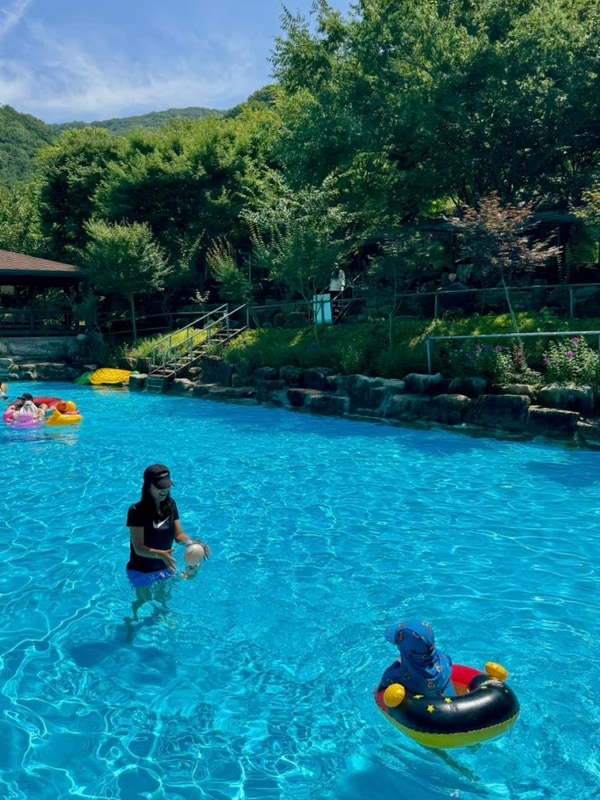 7/12 정읍 자두마을 캠핑장 수영장 평상 대여(27개월 아기와...