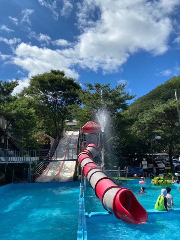 양산 캠프포레 당일치기 물놀이|평상대여|물썰매후기
