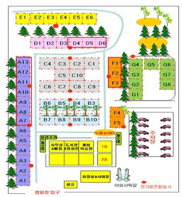 상주 우산캠핑장 배치도 1