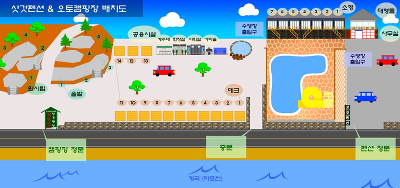 삿갓펜션 캠핑장 배치도 1