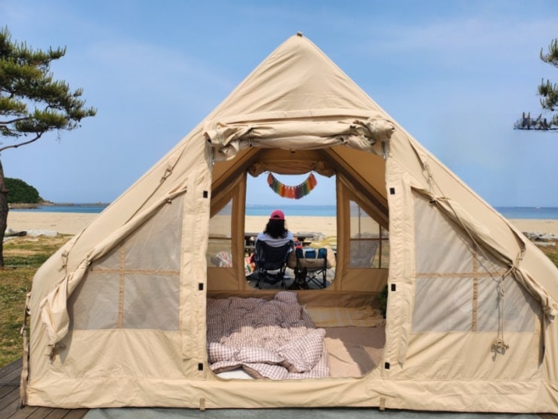 바다앞 애견동반캠핑 고성명파해변오토캠핑장 명당 옆 14번