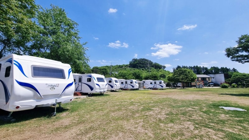 홍천 더파크12 글램핑카라반 캠핑낚시 모두 OK