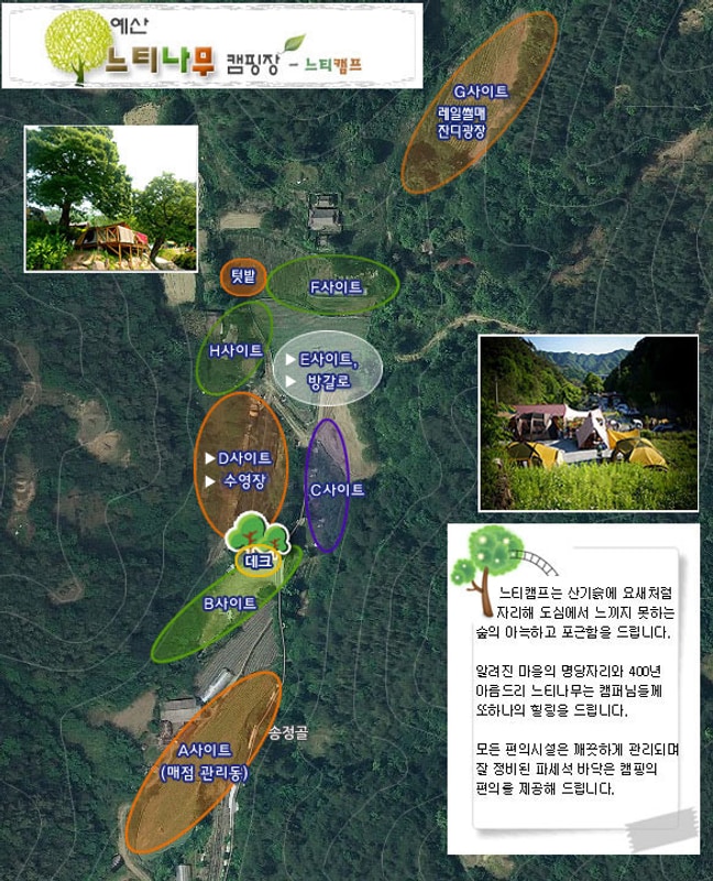 예산 느티나무 캠핑장 배치도 1