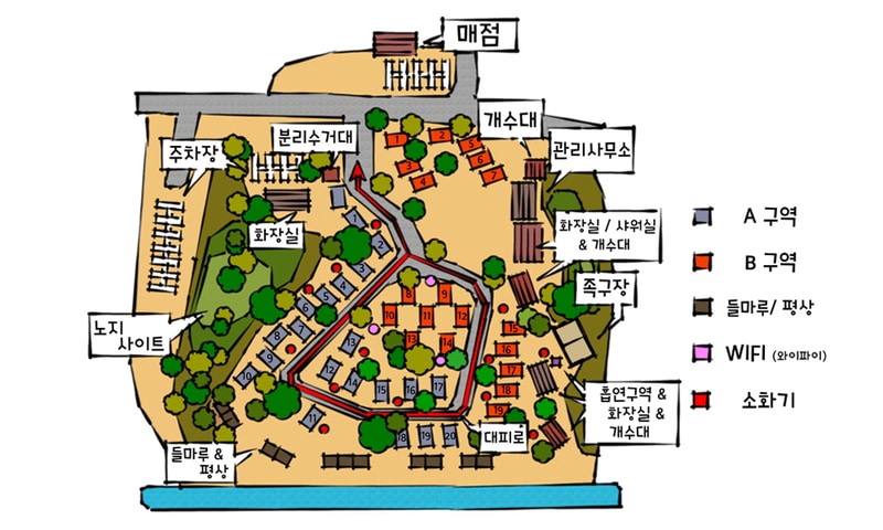 금관숲캠핑장 배치도 1