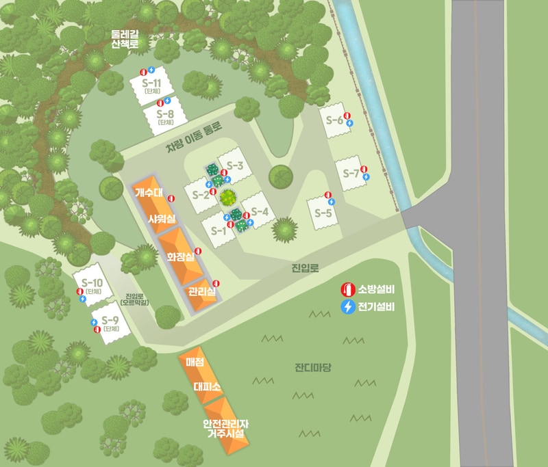 부여 사랑나무 캠핑장 배치도 1