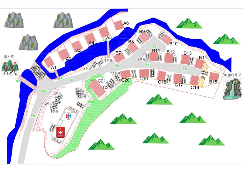 매월대폭포 캠핑장 배치도 1