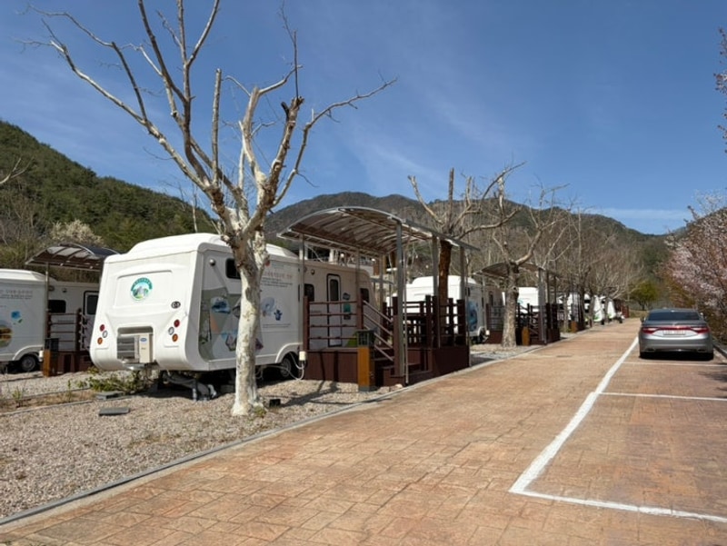 [1박2일 청송] 주왕산국립공원 상의야영장 카라반, 주왕산 뷰...