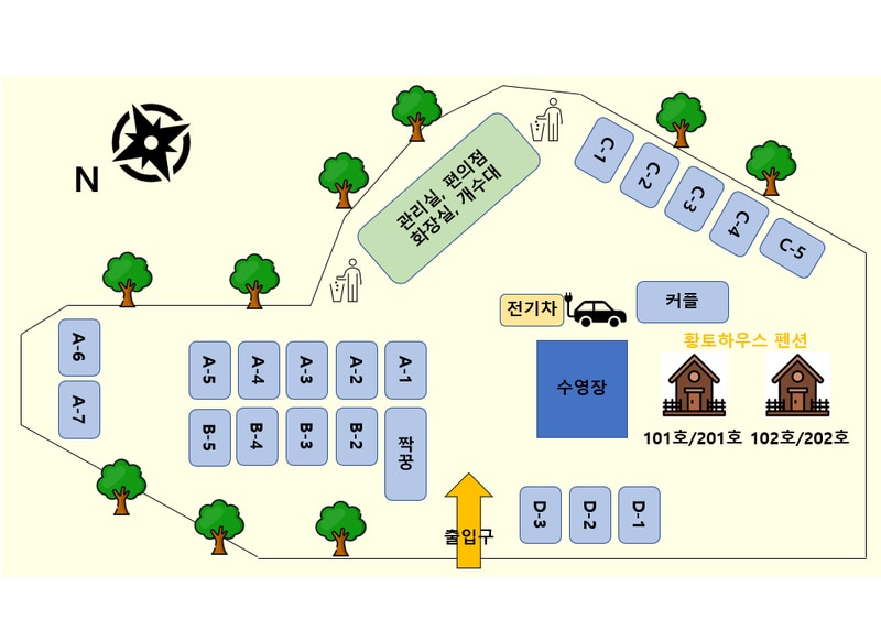 황토하우스캠핑장 배치도 1