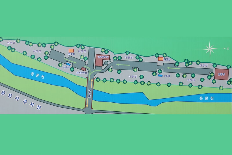 운문산군립공원 소머리 야영장 배치도 1