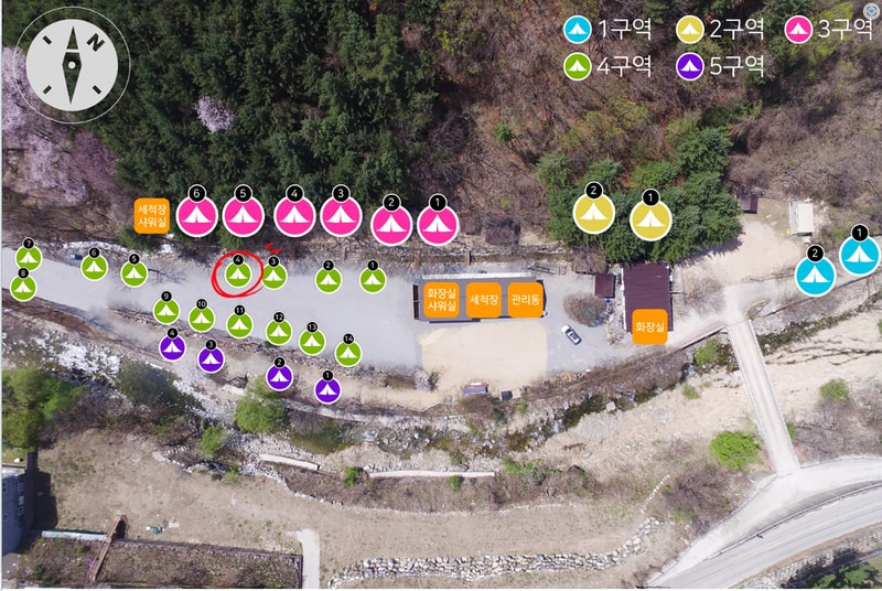 가평물의나라 오토캠핑장 배치도 1