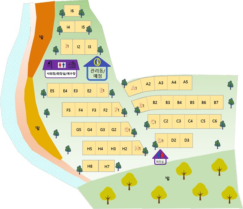 엠와이힐링캠핑장 배치도 1