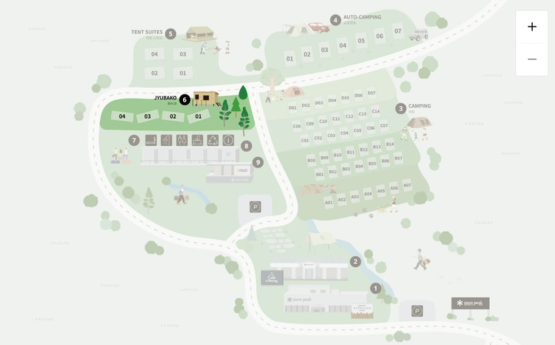 스노우피크 에버랜드 캠프필드 배치도 1