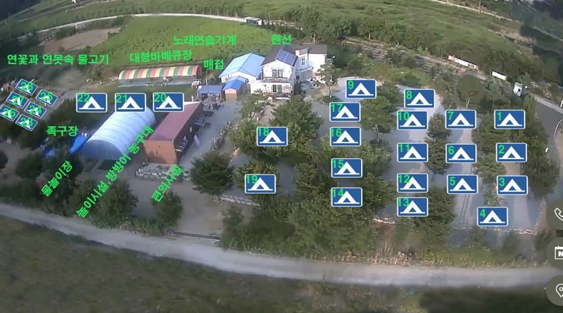 시냇가 캠핑장 배치도 1