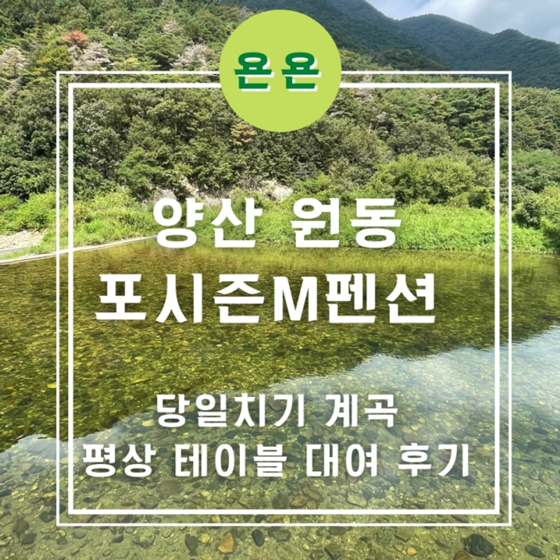 양산 원동 포시즌M 캠핑 펜션 당일 평상,테이블 대여 계곡...
