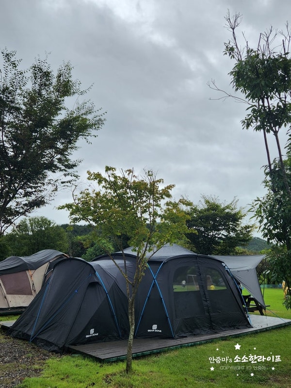 캠핑일기 #42 킥보드 타기 좋은 고성잔디캠핑장(미니멀웍스...