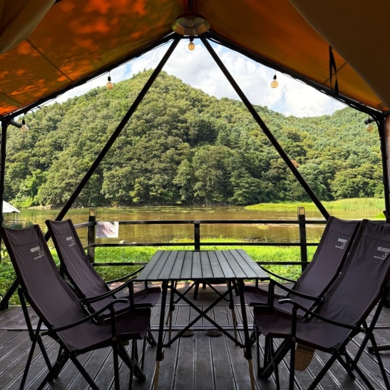 북한강 글램핑 가평 호랑이캠핑 리버뷰 후기