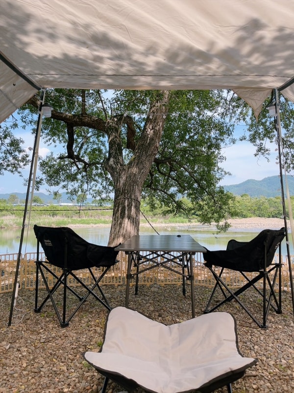 [홍천애견동반캠핑장] 홍천강 뷰가 예쁜 용가리쌤 캠핑장