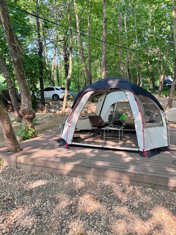 하남 캠핑장 서울 근교 숲속 12번 사이트 6월 숲에정원