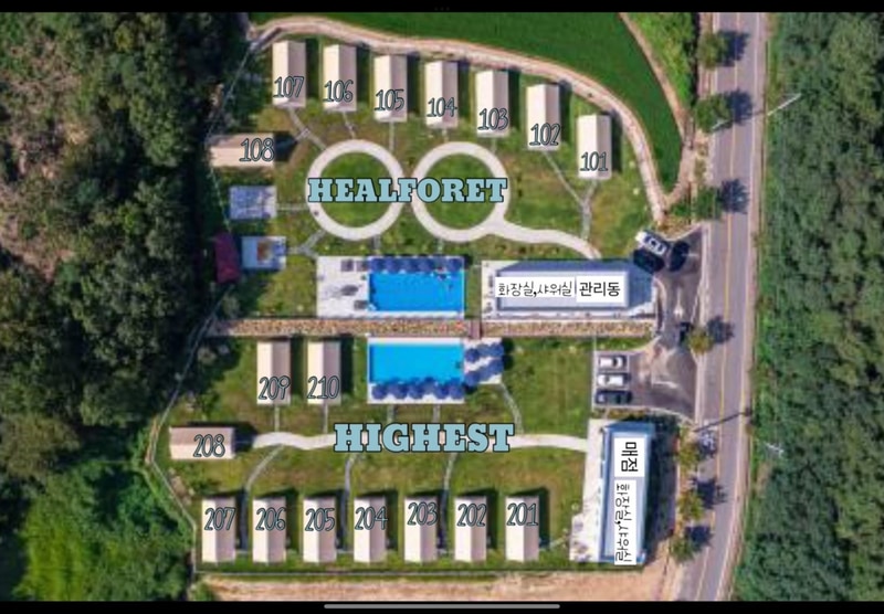 힐포레 글램핑장 배치도 1