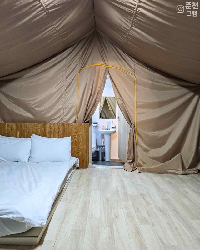 춘천글램핑 편안하게 몸만 가도되는 춘천신촌캠프장