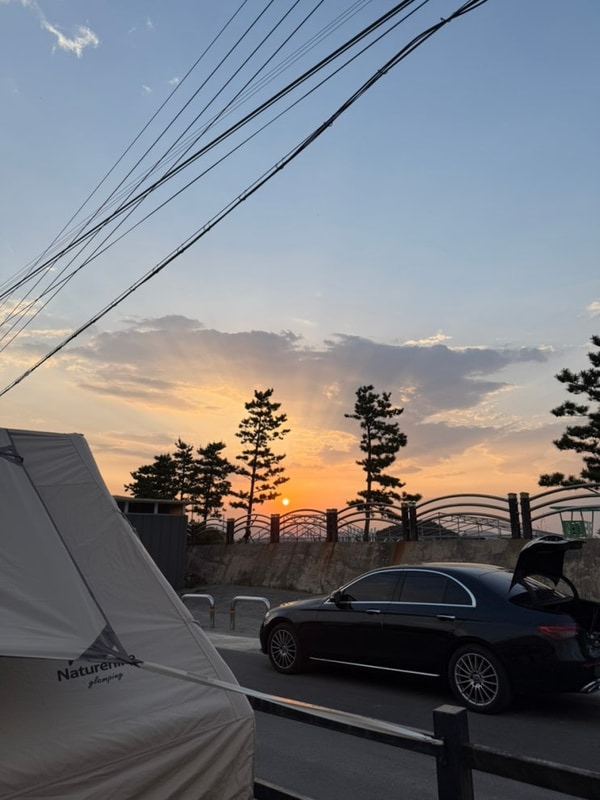 강원도 고성 문암해변 앞 다이빙하기 좋은 티피캠핑장