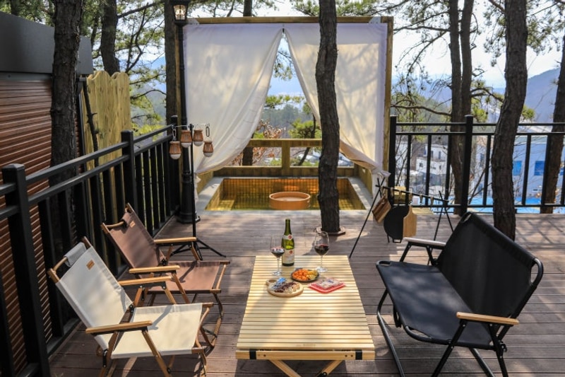 서울근교 양평 캠핑장 노천탕을 갖춘 골든쌔들캠핑장