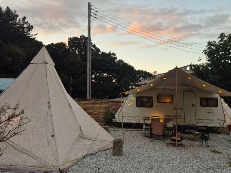 [전북 전주] 전주 도심 속 숙소 추천 카라반 글램핑장 캠프히어