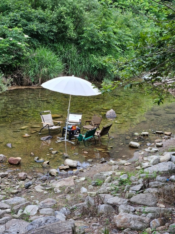 영월]계곡 바로 앞 힐링 캠핑장과 펜션, 영월 무릉도원캠핑장