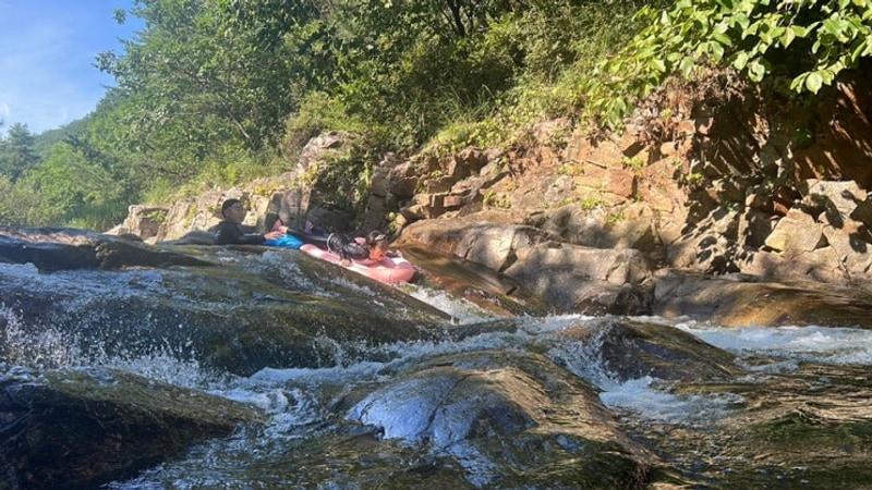 영월 남강캠프 카라반진입 B1후기:계곡 최고!!
