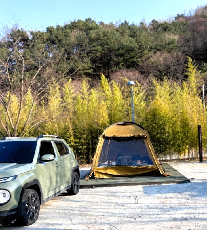 P커플의 새 텐트 날라갈뻔했던 김천산내들오토 캠핑장