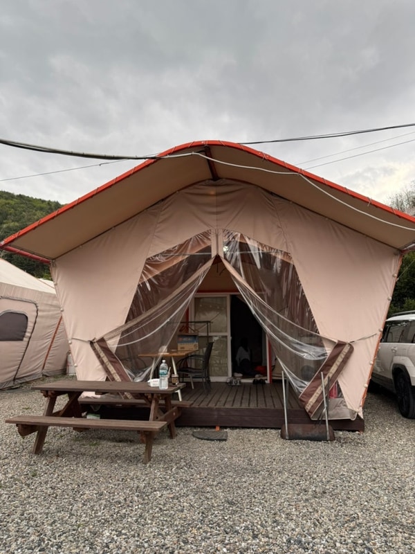 대전 근교 글램핑 충북 속리산 수영장 카라반 추천 보은글램핑