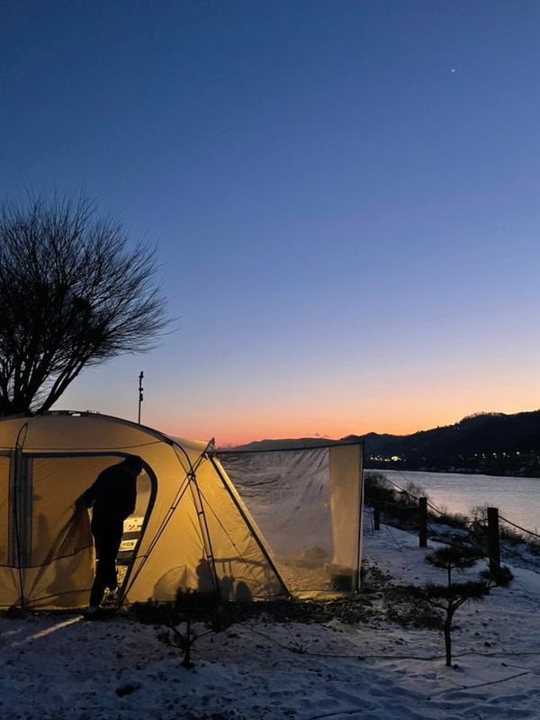 서울근교 캠핑장 가평 리버뷰 동계캠핑 봄날농원 설날캠 후기